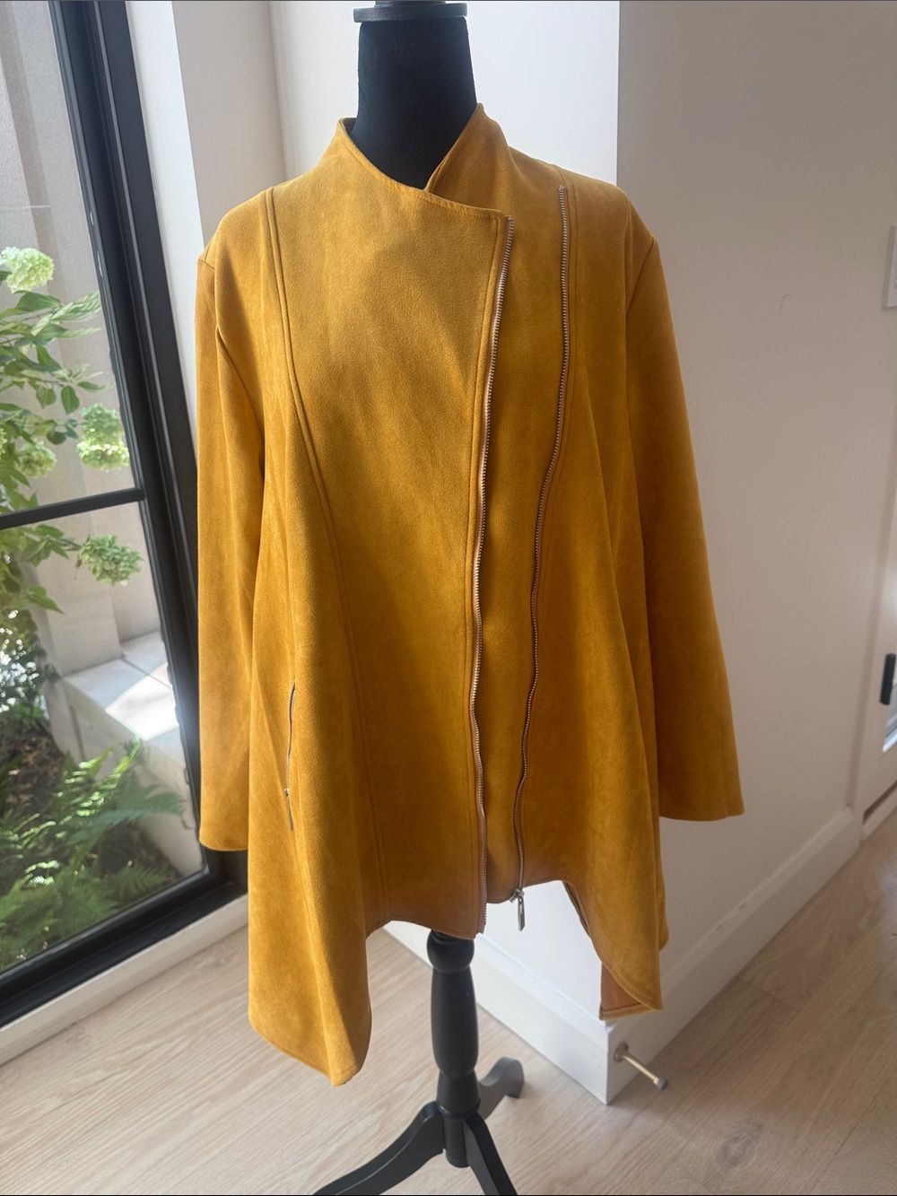 Feratelli Faux Suede Asymmetric Hi-Low Jacket